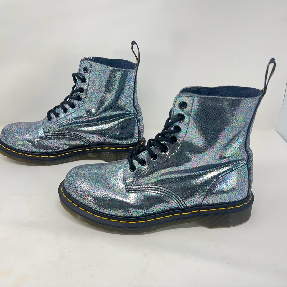 Dr. Martens 1460 Pascal Sparkle Metallic Holographic Y2K  Grunge Combat Boots 9 - Picture 2 of 10